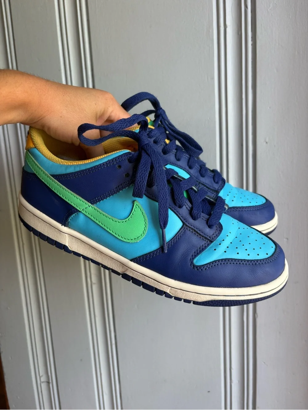 6.5Y Nike Dunks Blue & Teal Low-Top Sneakers